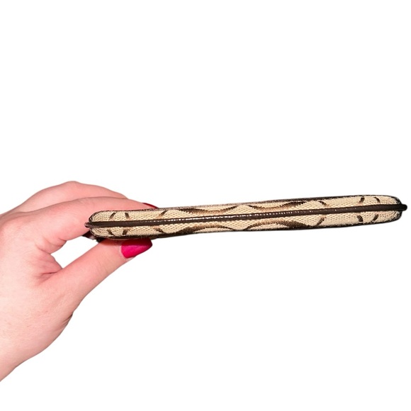 Coach Signature Brown Wristlet - Picture 3 of 5